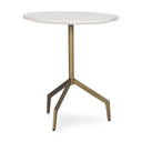 Serre Marble Top 3 Prong Gold Metal Base End Table - Default Title
