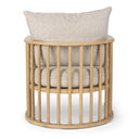 Kopari Beige Fabric WLight Brown Wood Accent Chair - Default Title