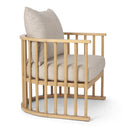 Kopari Beige Fabric WLight Brown Wood Accent Chair - Default Title