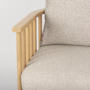 Kopari Beige Fabric WLight Brown Wood Accent Chair - Default Title