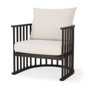 Kopari 301L x 305W x 372H White Boucle Fabric WDark Brown Wood Accent Chair - Default Title