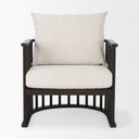 Kopari 301L x 305W x 372H White Boucle Fabric WDark Brown Wood Accent Chair - Default Title