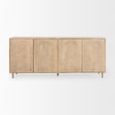 Tucker Light Brown Wood w Carved Arch Pattern 4 Door Sideboard - Default Title