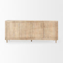 Tucker Light Brown Wood w Carved Arch Pattern 4 Door Sideboard - Default Title
