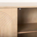 Tucker Light Brown Wood w Carved Arch Pattern 4 Door Sideboard - Default Title