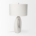 Tao 200L x 200W x 330H Cream Base WWhite Shade Table Lamp - Default Title