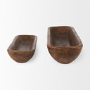 Athena Set of 2 Extra Large Medium Brown Reclaimed Wood Trays - Default Title