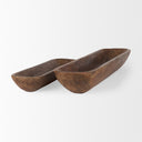 Athena Set of 2 Extra Large Medium Brown Reclaimed Wood Trays - Default Title