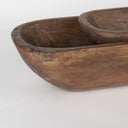 Athena Set of 2 Extra Large Medium Brown Reclaimed Wood Trays - Default Title