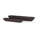 Athena Set of 2 Extra Large Black-Brown Reclaimed Wood Trays - Default Title