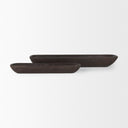 Athena Set of 2 Extra Large Black-Brown Reclaimed Wood Trays - Default Title