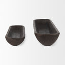Athena Set of 2 Extra Large Black-Brown Reclaimed Wood Trays - Default Title