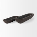 Athena Set of 2 Extra Large Black-Brown Reclaimed Wood Trays - Default Title