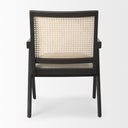 Donna Black Wood Cane-Back w Beige Upholstered Seat Dining Chair - Default Title