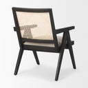 Donna Black Wood Cane-Back w Beige Upholstered Seat Dining Chair - Default Title