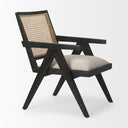 Donna Black Wood Cane-Back w Beige Upholstered Seat Dining Chair - Default Title