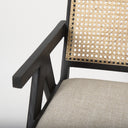 Donna Black Wood Cane-Back w Beige Upholstered Seat Dining Chair - Default Title