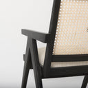 Donna Black Wood Cane-Back w Beige Upholstered Seat Dining Chair - Default Title
