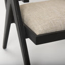 Donna Black Wood Cane-Back w Beige Upholstered Seat Dining Chair - Default Title