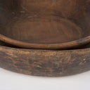 Nikita Set of 2 Large Medium Brown Reclaimed Wood Bowls - Default Title