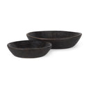 Nikita Set of 2 Large Black-Brown Reclaimed Wood Bowls - Default Title