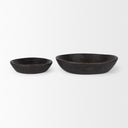 Nikita Set of 2 Large Black-Brown Reclaimed Wood Bowls - Default Title