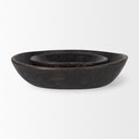 Nikita Set of 2 Large Black-Brown Reclaimed Wood Bowls - Default Title