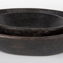 Nikita Set of 2 Large Black-Brown Reclaimed Wood Bowls - Default Title