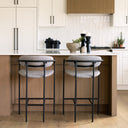 Parker Gray Fabric Seat Black Metal Counter Stool - Default Title