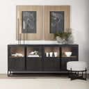 Sloan 800L x 170W x 360H Black Wood WBlack Metal Frame Sideboard - Default Title