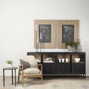 Sloan 800L x 170W x 360H Black Wood WBlack Metal Frame Sideboard - Default Title