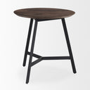 Todd Dark Brown Wood W Metal Legs Side Table - Default Title
