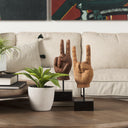Saxum 4L x 4W Natural Wooden Carved Hang Loose Hand - Default Title