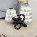 Delaney Large Gray Patterned Ceramic Vase - Default Title