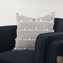 Linda 20 x 20 Navy And Cream With White Detail Decorative Pillow Cover - Default Title