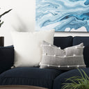 Linda 13 x 21 Navy And Cream With White Detail Decorative Pillow Cover - Default Title