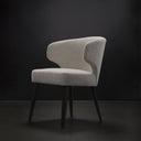 Niles 225L x 240W x 320H Cream Fabric Seat W Dark Brown Wooden Legs Wingback Dining Chair - Default Title