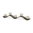 Lux Copper Metal Five Hurricane Glass Holder Table Candle Holder - Default Title