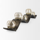 Lux Copper Metal Five Hurricane Glass Holder Table Candle Holder - Default Title