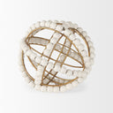 Espanlade I Small 9L x 9W White Wooden Beaded Orb - Default Title