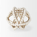 Espanlade I Small 9L x 9W White Wooden Beaded Orb - Default Title