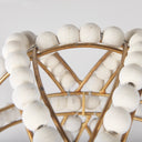 Espanlade I Small 9L x 9W White Wooden Beaded Orb - Default Title