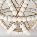 Espanlade I Small 9L x 9W White Wooden Beaded Orb - Default Title