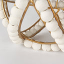 Espanlade I Small 9L x 9W White Wooden Beaded Orb - Default Title