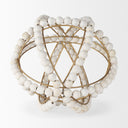 Espanlade II Large 11L x 11W White Wooden Beaded Orb - Default Title
