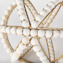 Espanlade II Large 11L x 11W White Wooden Beaded Orb - Default Title