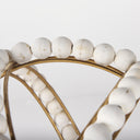 Espanlade II Large 11L x 11W White Wooden Beaded Orb - Default Title