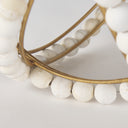 Espanlade II Large 11L x 11W White Wooden Beaded Orb - Default Title