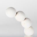 Pontchartrain I Small 9L x 5W White Beaded Broken Sphere Decorative Object W Gold Base - Default Title