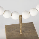 Pontchartrain I Small 9L x 5W White Beaded Broken Sphere Decorative Object W Gold Base - Default Title